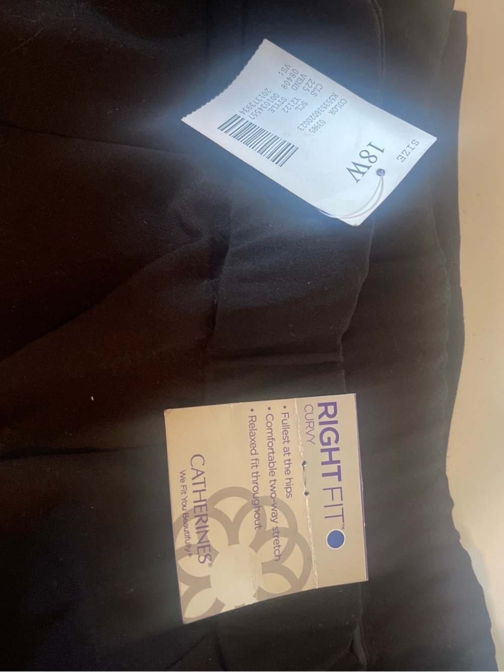 Catherines Right Fit Curvy Black Pants